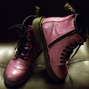 Dr. Martens Dark Pink Glitter Boots